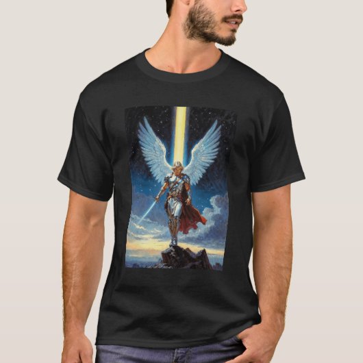 Bewaker van de Hemelse Poort Aartsengel Michael T-shirt (Voorkant)