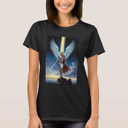 Bewaker van de Hemelse Poort Aartsengel Michael T-shirt (Voorkant)
