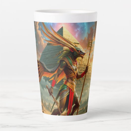 Bewaker van de Hemelse Poort – Anubis Latte Mok (Voorkant)