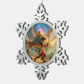 Bewaker van de Hemelse Poort – Anubis Tin Sneeuwvlok Ornament (Rechts)