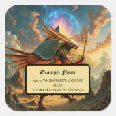 Bewaker van de Hemelse Poort – Anubis Vierkante Sticker (Voorkant)