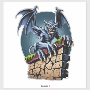 Bewaker van de hoogten: een gotische gargoyle kuns sticker