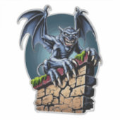 Bewaker van de hoogten: een gotische gargoyle kuns sticker (Voorkant)