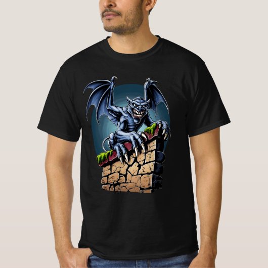 Bewaker van de hoogten: een gotische gargoyle kuns t-shirt (Voorkant)