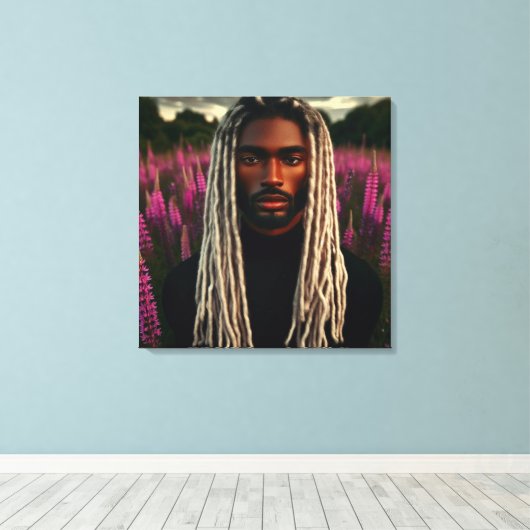 Bewaker van de lavendelvelden canvas afdruk (Insitu (Houten vloer))