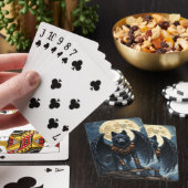 Bewaker van de Maan – De Zwarte Gevleugelde Wolf Pokerkaarten (Insitu)