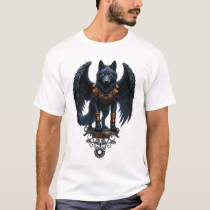 Bewaker van de Maan – De Zwarte Gevleugelde Wolf T-shirt
