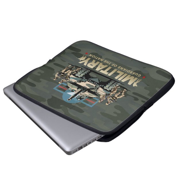 Bewaker van de Natie (Donkere modus) | 15"  Laptop Sleeve (Voorkant onderkant)