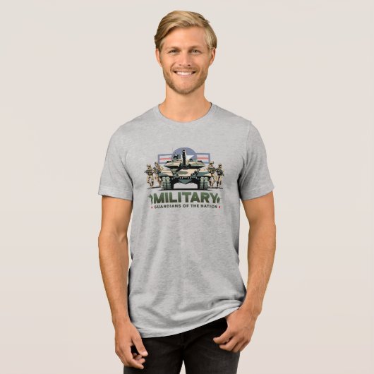 Bewaker van de Natie | Mannen Tri-Blend Shirt (Voorkant volledig)