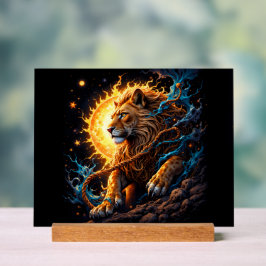 Bewaker van de Solaire Drempel – Leeuw van Balans Acryl Bord