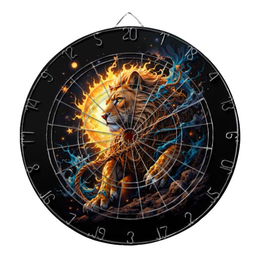 Bewaker van de Solaire Drempel – Leeuw van Balans Dartbord (Voorkant)