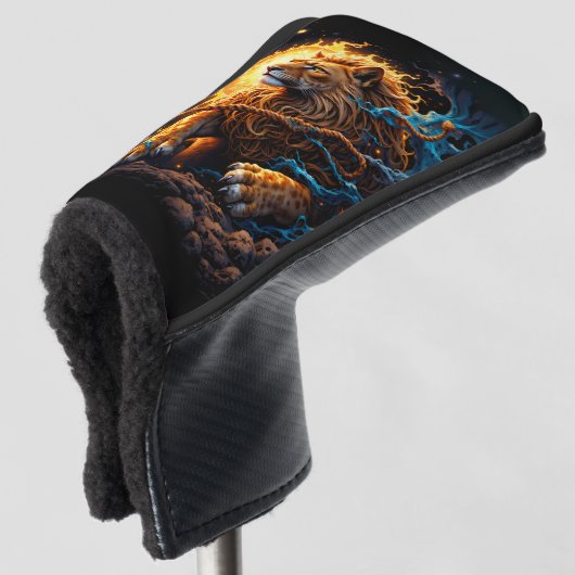 Bewaker van de Solaire Drempel – Leeuw van Balans Golfheadcover (3/4 voorkant)