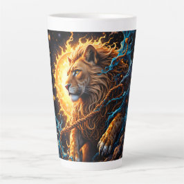 Bewaker van de Solaire Drempel – Leeuw van Balans Latte Mok