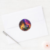 Bewaker van de Vrede | Lichtend Menselijk Wezen Ronde Sticker (Envelop)