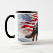 Bewaker van de vrijheid: de patriottische wolf mok (Links)