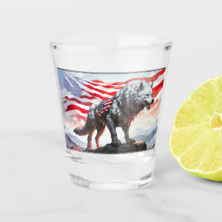 Bewaker van de vrijheid: de patriottische wolf shot glas