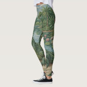Bewaker van de wetlands: Geborduurde krokodil Leggings (Links)