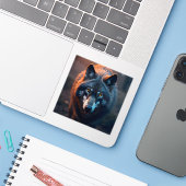 Bewaker Van De Wilde Natuur – Edle Wilde Dieren Ku Sticker (Laptop met iPhone)