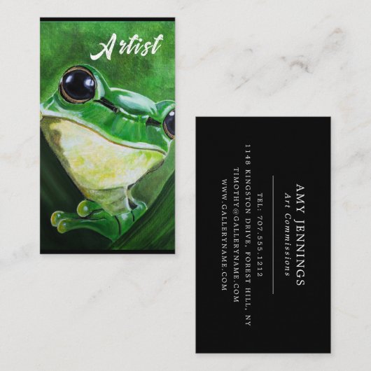 Bewaker van het Water Schilderij van Alfred Fox Visitekaartje (Voorkant / Achterkant)