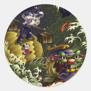 bewaker van het zuiden-schildpad ronde sticker