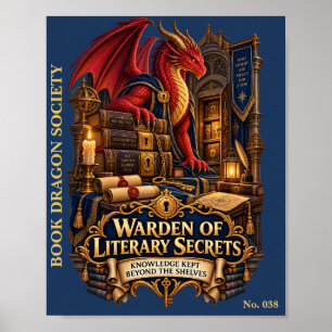 Bewaker van Literaire Geheimnissen Boek Draak Sa Poster