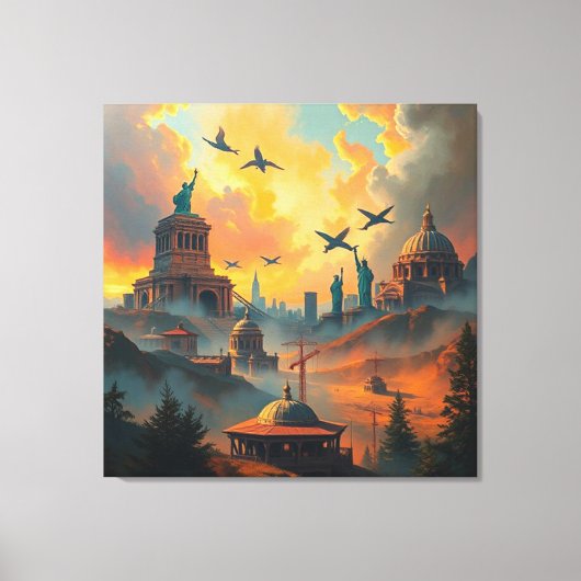 Bewakers van de skyline canvas afdruk (Voorkant)