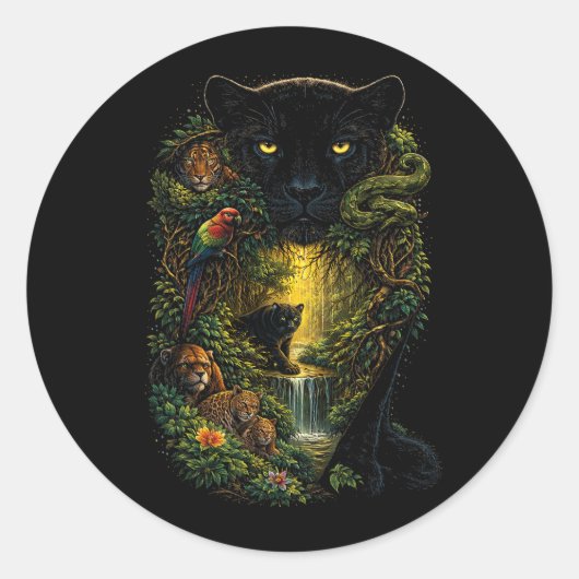 Bewakers van de Wildernis Ronde Sticker (Voorkant)