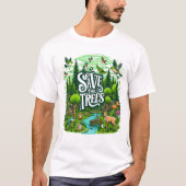 Bewakers van het bos: Red onze bomen T-shirt (Voorkant)