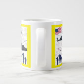 Bewakers van vrijheid geel grote koffiekop (Achterkant)