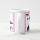 Bewakers van vrijheid roze grote koffiekop (Achterkant)