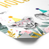 Bewakingsbord voor oranje roze goudpartij poster (Hoek)