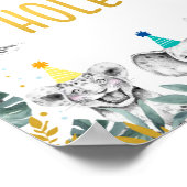 Bewakingsdoosje Blauw Goud Dierenbord Poster (Hoek)