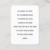 Bewakingsengel met een Kaart voor kindergebed Visitekaartje (Achterkant)