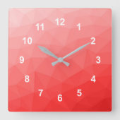 Bewakingspatroon met rood verloop vierkante klok (Voorkant)