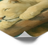 Bewakte rust - Leeuwenpaar in Sanctuary-omgeving Poster (Hoek)