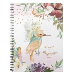 Bewapende illustratie van het woud Lovely Fairy Gi Notitieboek