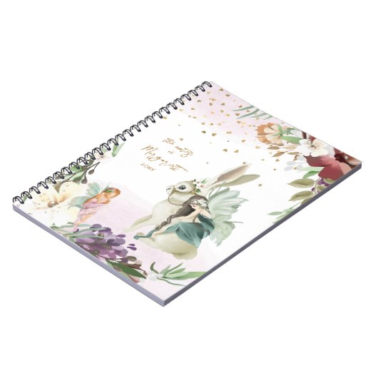 Bewapende illustratie van het woud Lovely Fairy Gi Notitieboek (Linkerzijde)