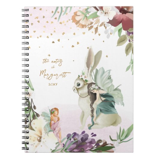 Bewapende illustratie van het woud Lovely Fairy Gi Notitieboek (Voorkant)