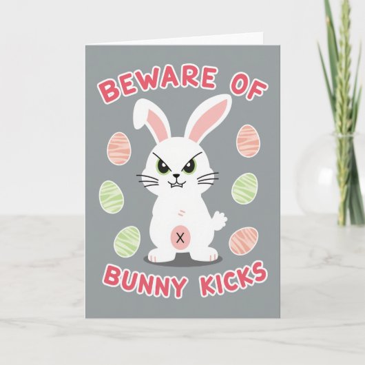 Beware Bunny Kicks Pattern Card Kaart (Voorkant)