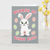 Beware Bunny Kicks Pattern Card Kaart (Gele Bloem)