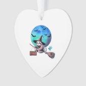 Beware Cute Witch Sloth Flying on Broom Halloween  Ornament (voorkant)
