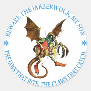 BEWARE DE JABBERWOCK, MIJN ZON RONDE STICKER