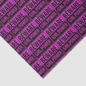 BEWARE Girl Power - Roze Black Metal Danger Sign Tissuepapier (Detail)