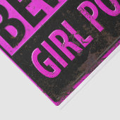 BEWARE Girl Power - Roze Black Metal Danger Sign Tissuepapier (Detail)