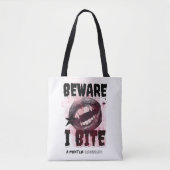 BEWARE I BITE - Grunge Vampire Aesthetic Y2K Goth  Tote Bag (Voorkant)