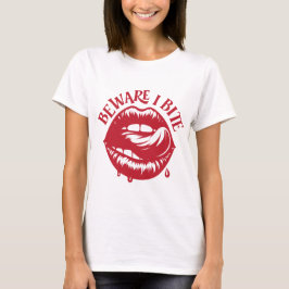 Beware I Bite: Halloween Lips Tee T-shirt