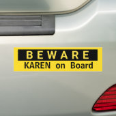 BEWARE Karen aan boord met de titel Vrouw Bumpersticker (Op auto)