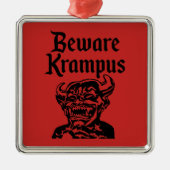BEWARE KRAMPUS METALEN ORNAMENT (Voorkant)