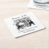 Beware of AI - Luddites Warned Us Kartonnen Onderzetters (Schuin)