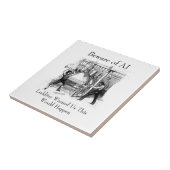 Beware of AI - Luddites Warned Us Tegeltje (Zijkant)